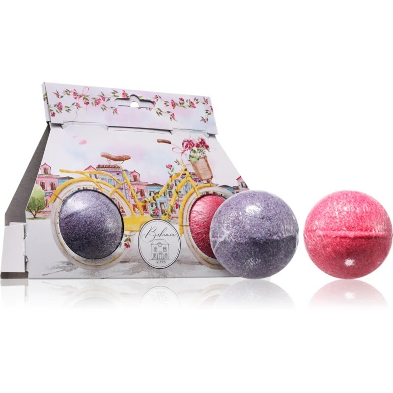Bohemia Gifts Bath Bombs Bicycle пенлива топка за вана аромати Lavender + Rosehip & Rose 2x110 гр.
