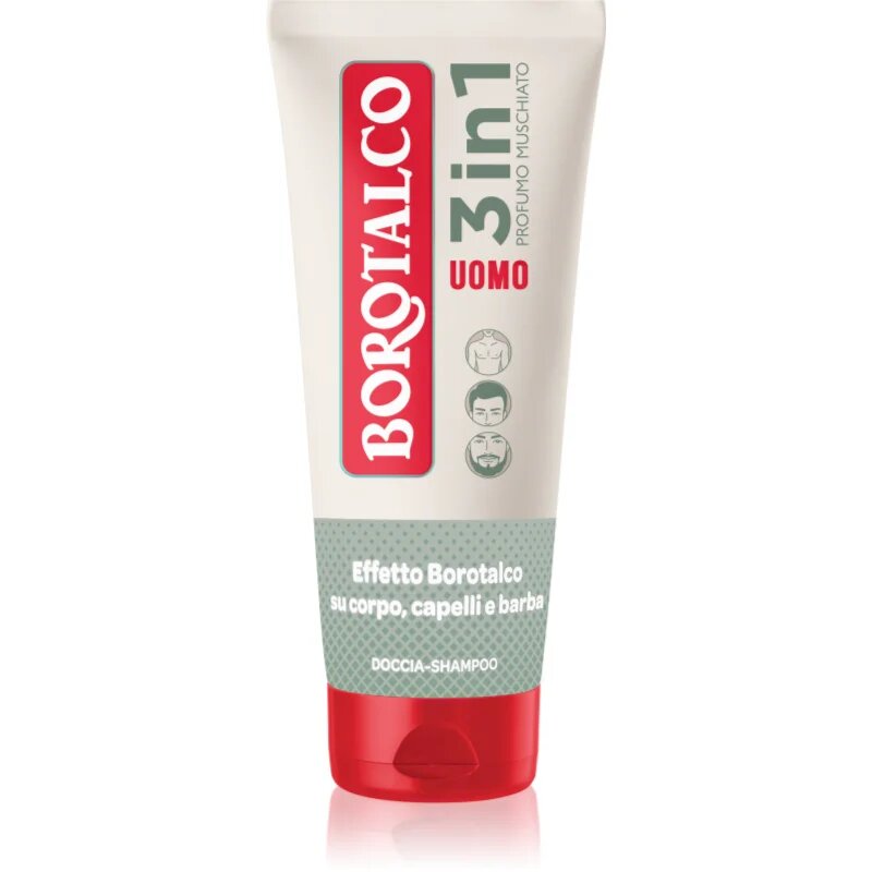 Borotalco MEN 3 in 1 душ-гел за мъже за лице тяло и коса аромати Musk 200 мл.