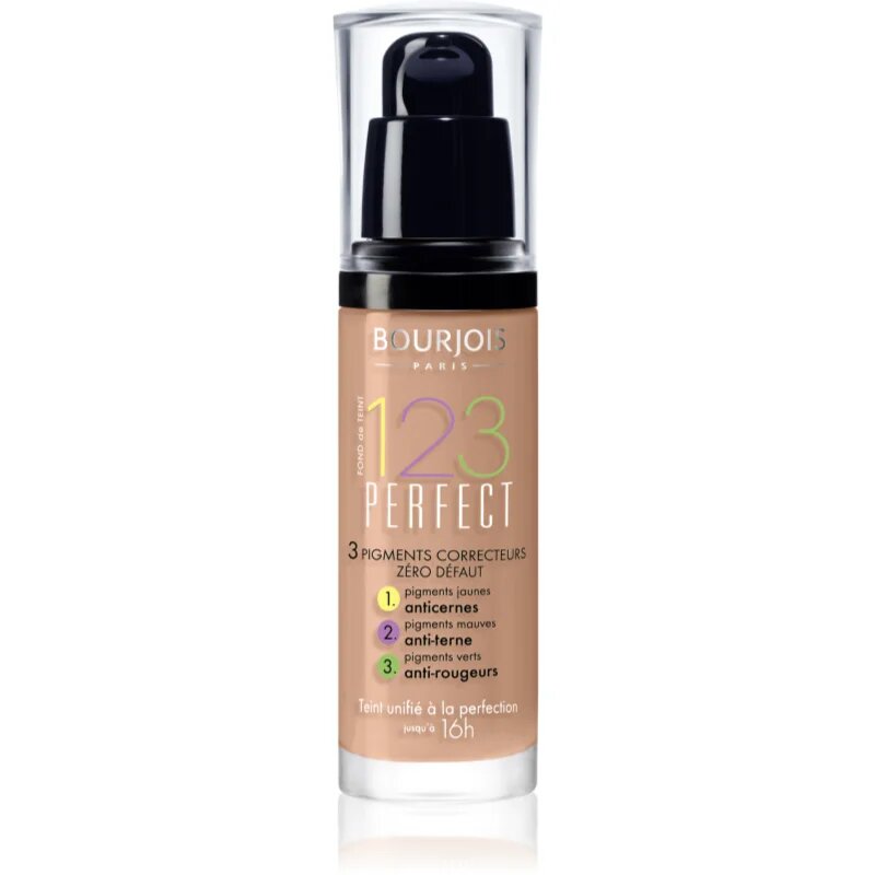 Bourjois 123 Perfect течен фон дьо тен за съвършен външен вид цвят 57 Hale Clair SPF 10 30 мл.