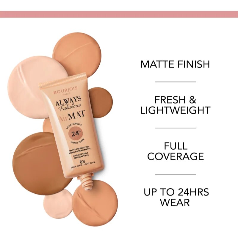 Bourjois Air Mat матиращ фон дьо тен цвят 02 Vanilla 30 мл.