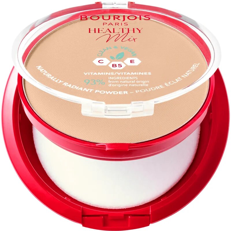 Bourjois Healthy Mix матираща пудра за сияен вид на кожата цвят 04 Golden Beige 10 гр.