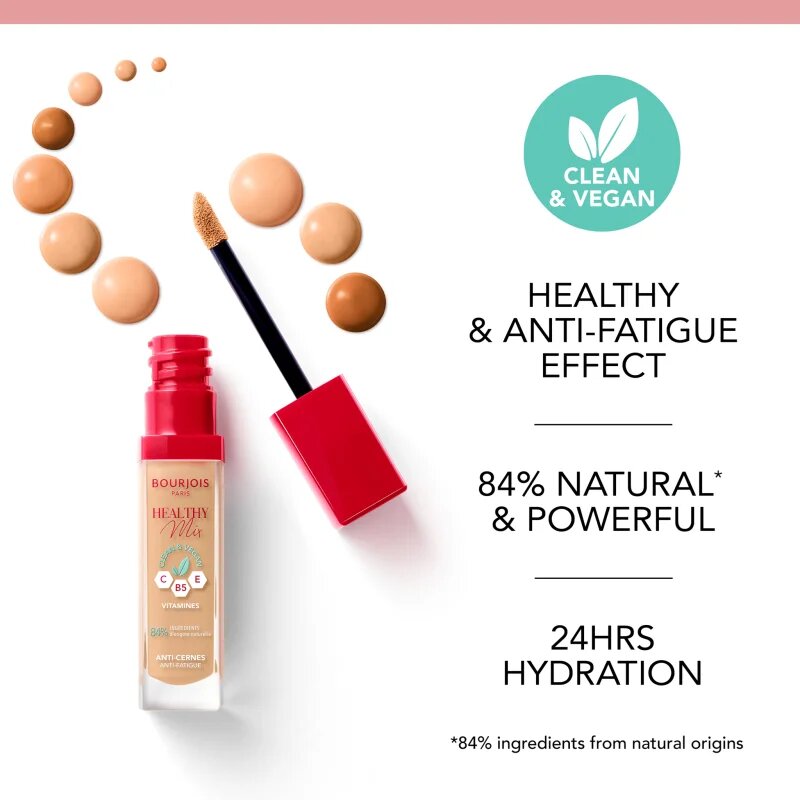Bourjois Healthy Mix овлажняващ коректор против тъмни кръгове цвят 51 Light Vanilla 6 мл.
