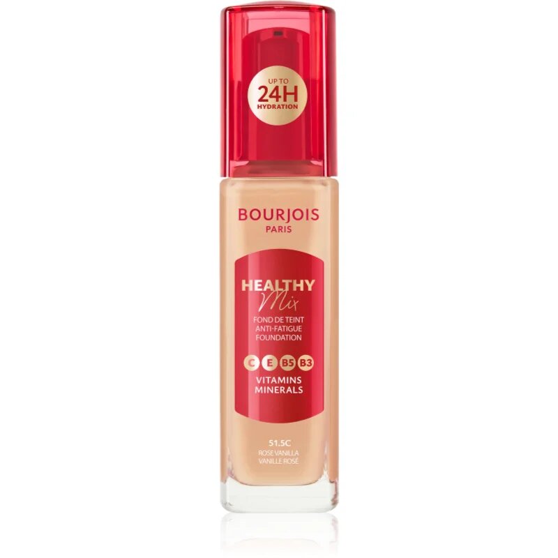 Bourjois Healthy Mix озаряващ хидратиращ фон дьо тен 24 часа цвят 51.5C Rose Vanilla 30 мл.