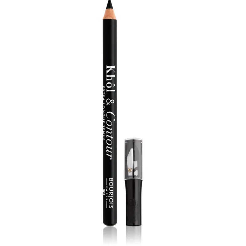 Bourjois Khôl & Contour Extra Longue Tenue дълготраен молив за очи с острилка цвят 001 Noir-issime 12 гр.