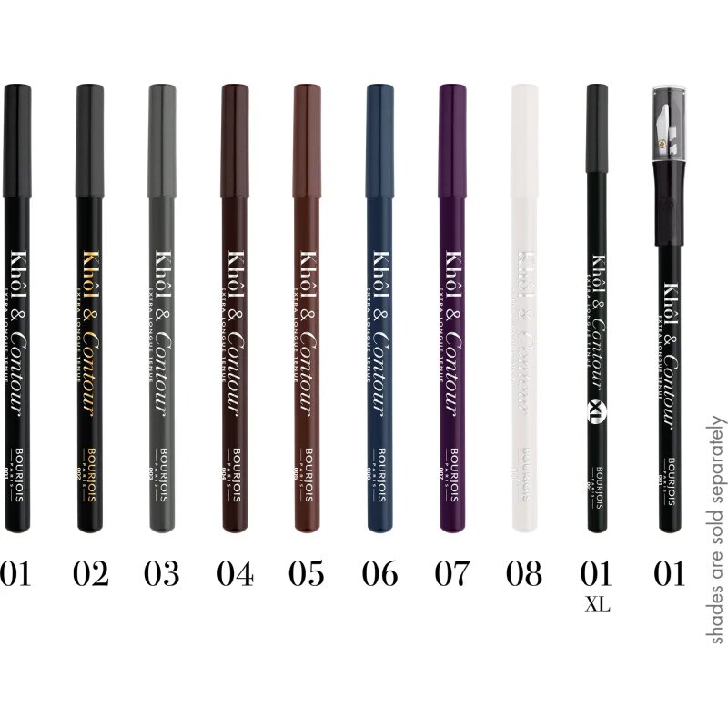 Bourjois Khôl & Contour Extra Longue Tenue дълготраен молив за очи с острилка цвят 001 Noir-issime 12 гр.