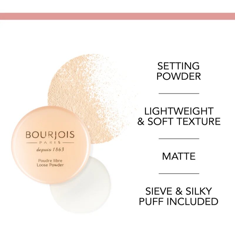 Bourjois Loose Powder насипна пудра за жени цвят 02 Rosy 32 гр.