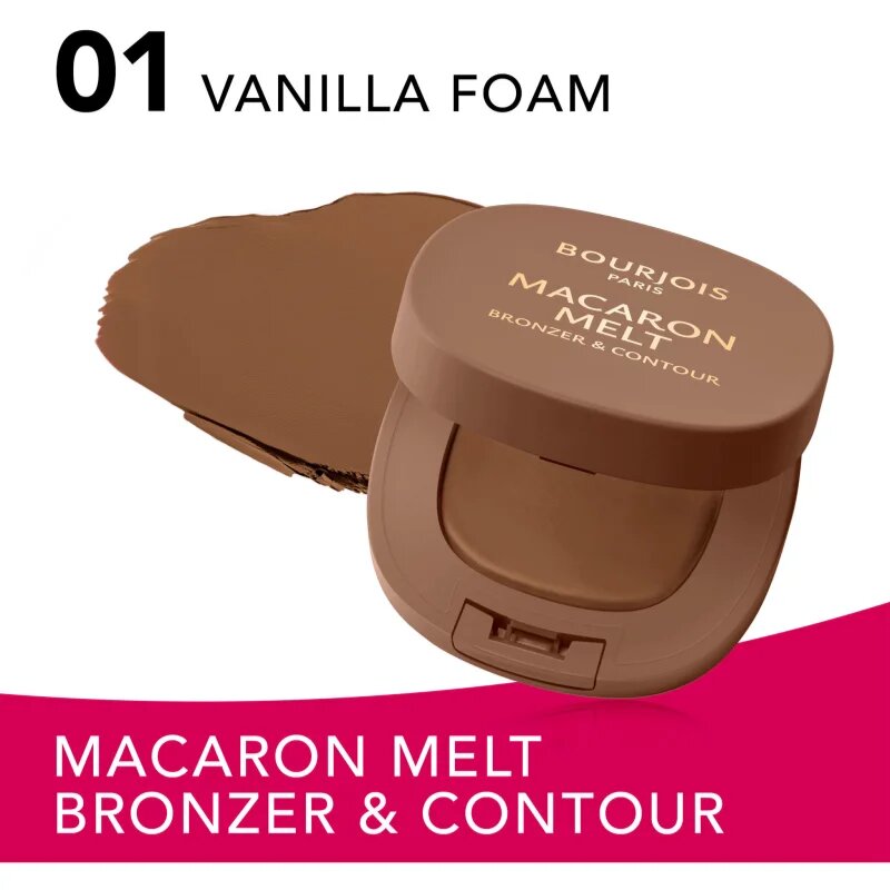 Bourjois Macaron Melt Bronzer & Contour бронзант и контурна пудра 2 в 1 цвят 01 Vanilla Foam 5 гр.