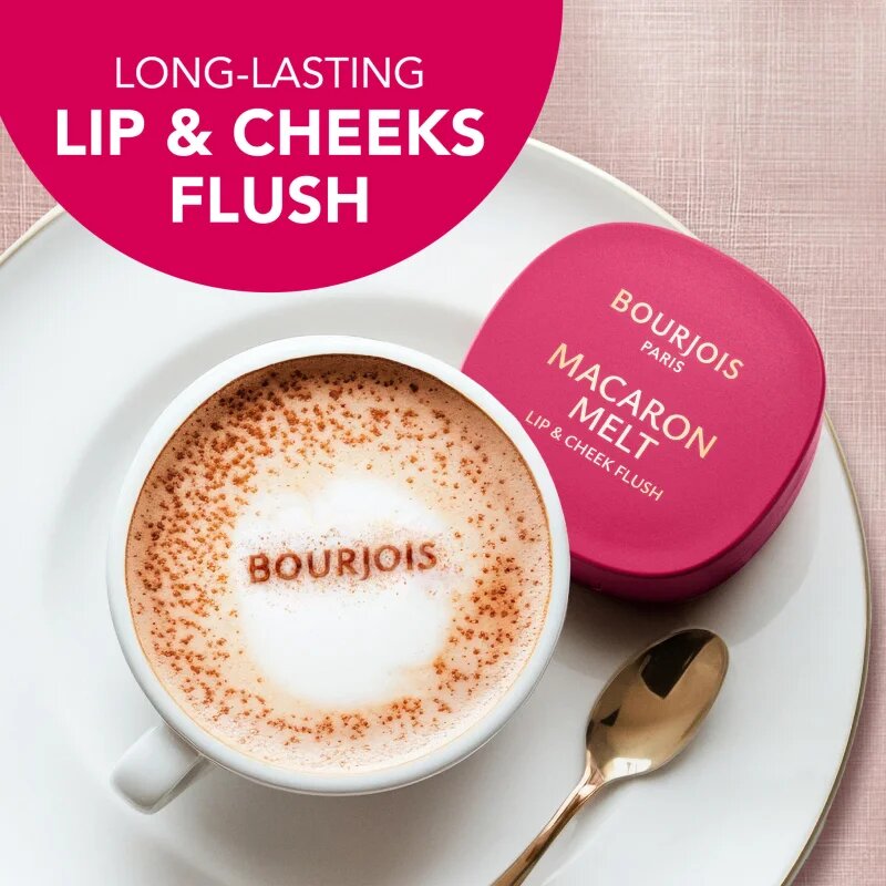 Bourjois Macaron Melt Lip & Cheek Flush руж 2 в 1 цвят 04 Pink Guava 5 гр.