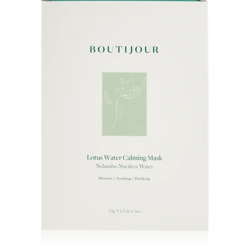 BOUTIJOUR Lotus Water Calming Mask успокояваща платнена маска за подхранване и хидратация 5x33 гр.