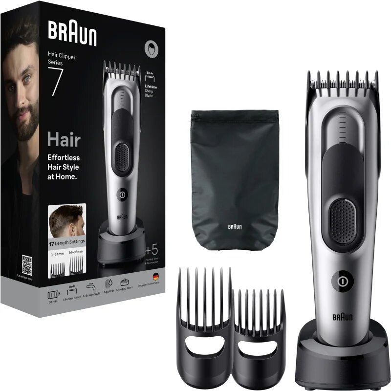 Braun Series 7 HC7590 машинка за подстригване на коса с 5 стилизиращи уреда 1 бр.