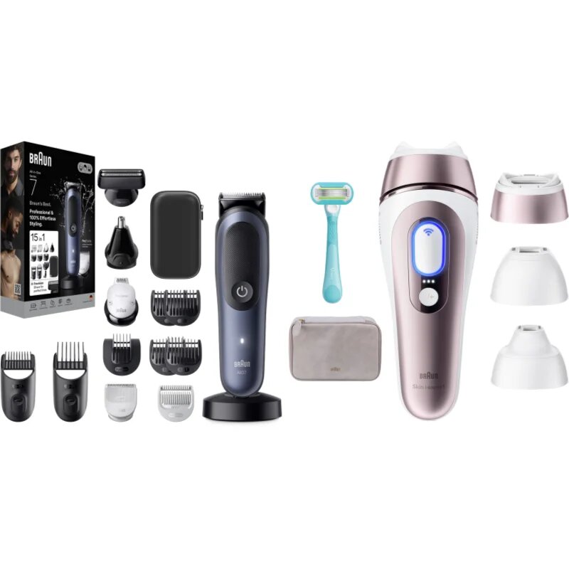 Braun Smart IPL Skin i·expert & All-in-One Series 7 комплект за грижа за косата брадата и тялото