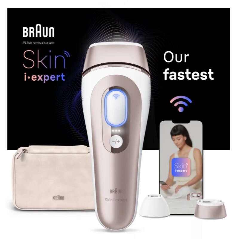 Braun Smart Skin Expert IPL7147 смарт IPL уред за отстраняване на косъмчета за тяло лице бикини зона и подмишници 1 бр.