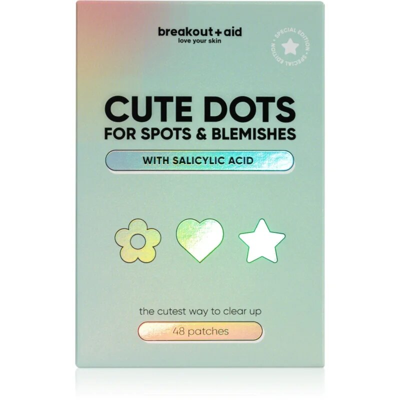 breakout + aid Cute Dots For Spots and Blemishes локална грижа против акне със салицилова киселина 48 бр.
