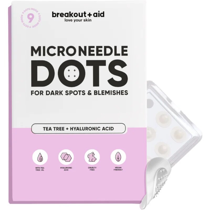 breakout + aid Microneedle Dots концентрат за проблемна кожа с микроиглички за тъмни петна от акне 9 бр.