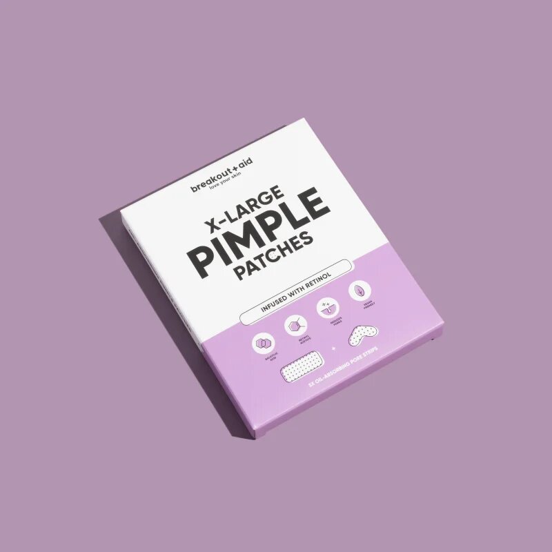 breakout + aid Pimple Patches X-Large локална грижа против акне с ретинол 5 бр.