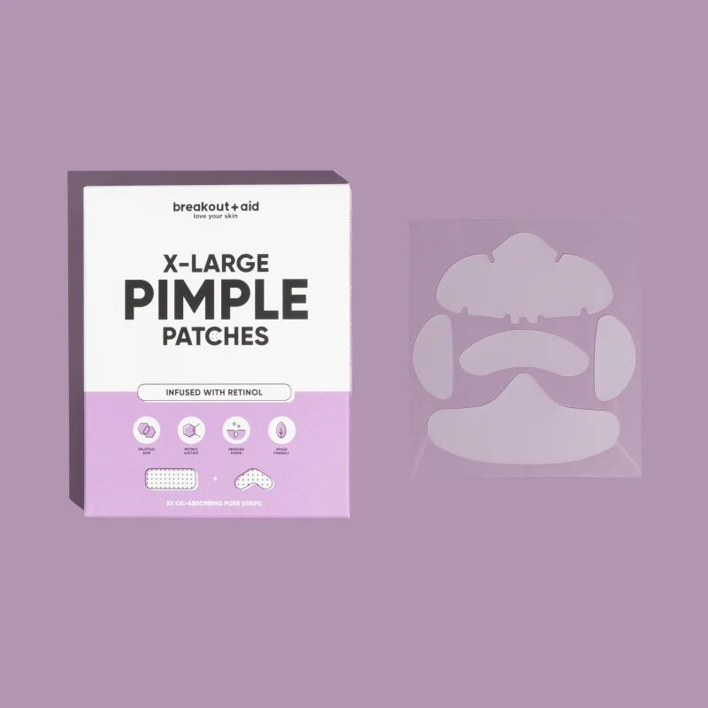 breakout + aid Pimple Patches X-Large локална грижа против акне с ретинол 5 бр.