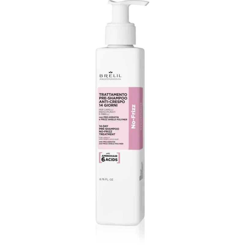 Brelil Professional No Frizz 14 Days No Frizz Treatment грижа за използване преди нанасянето на шампоан за непокорна коса 200 мл.