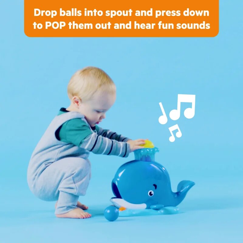 Bright Starts Whale Popper музикална играчка 6m+ 1 бр.
