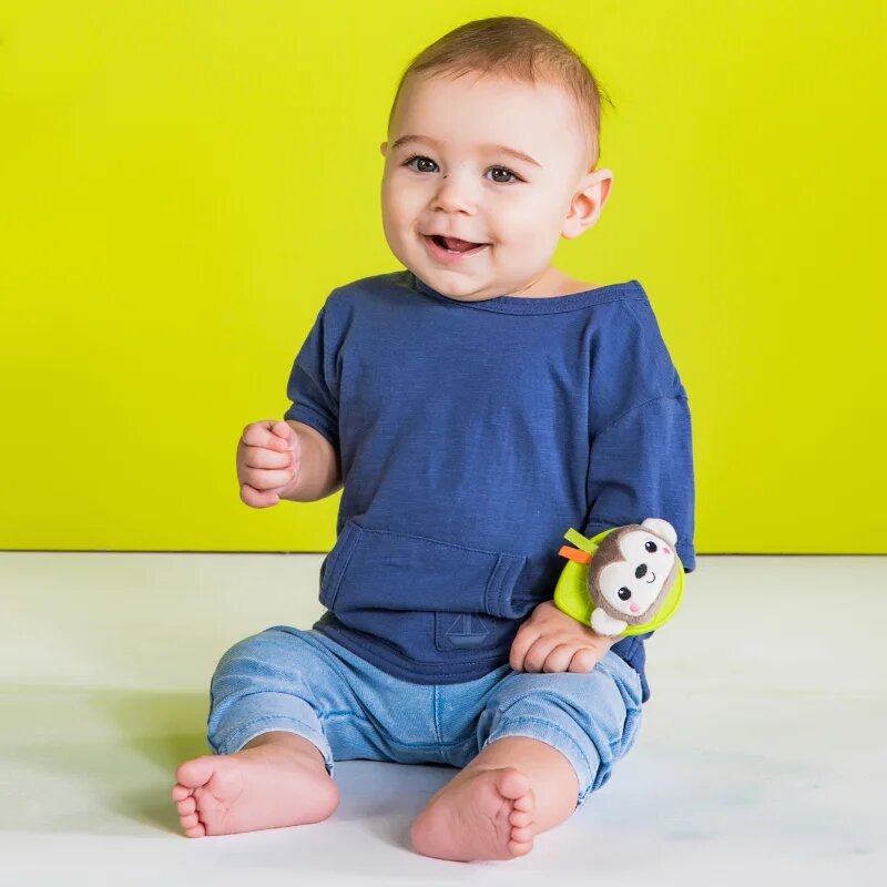 Bright Starts Wrist Pals Toy дрънкалка за ръка с гризалка Monkey & Elephant 0 m+ 2 бр.