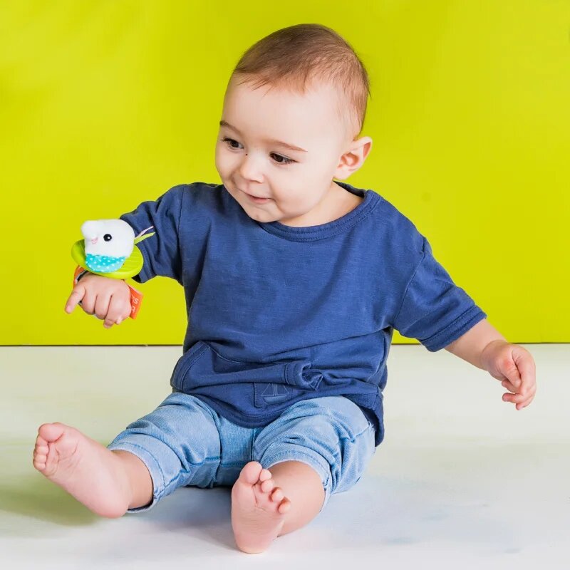 Bright Starts Wrist Pals Toy дрънкалка за ръка с гризалка Monkey & Elephant 0 m+ 2 бр.