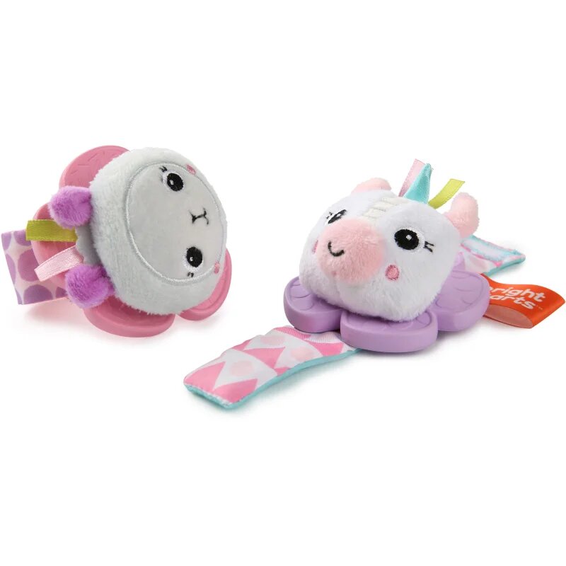 Bright Starts Wrist Pals Toy дрънкалка за ръка с гризалка Unicorn & Llama 0 m+ 2 бр.