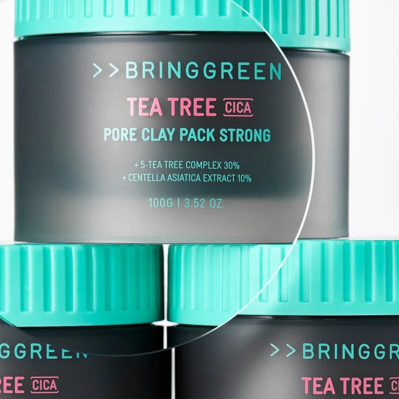 BRINGGREEN Tea Tree Cica Pore Clay Pack Strong маска-крем за мазна кожа склонна към акне 100 гр.