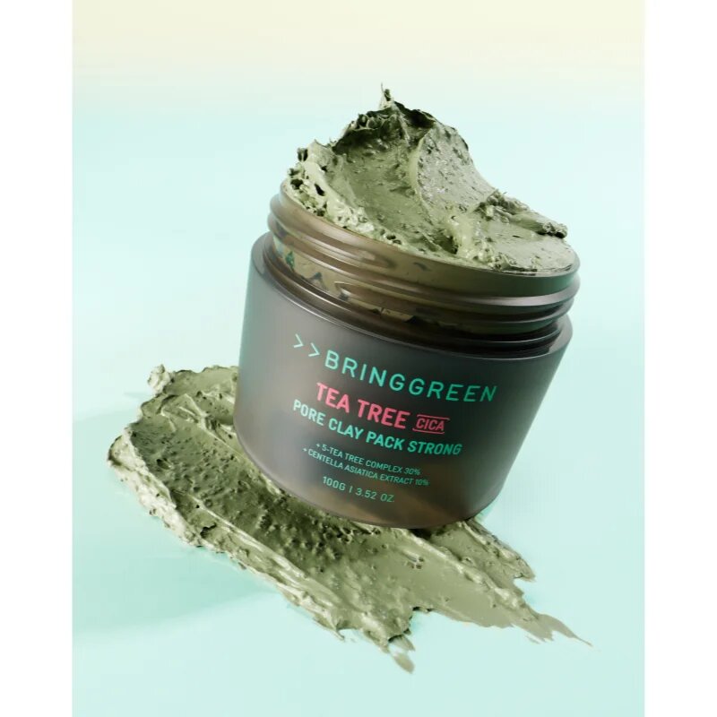 BRINGGREEN Tea Tree Cica Pore Clay Pack Strong маска-крем за мазна кожа склонна към акне 100 гр.