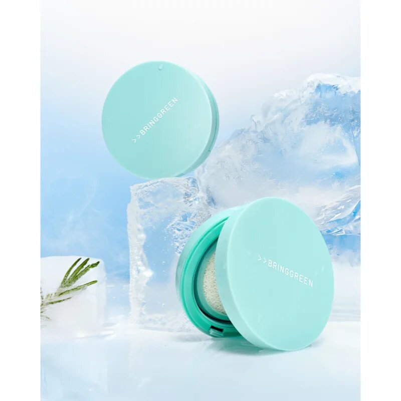BRINGGREEN Tea Tree Cica Tone Up Sun Cushion лек защитен флуид с апликатор SPF 50+ 15 гр.