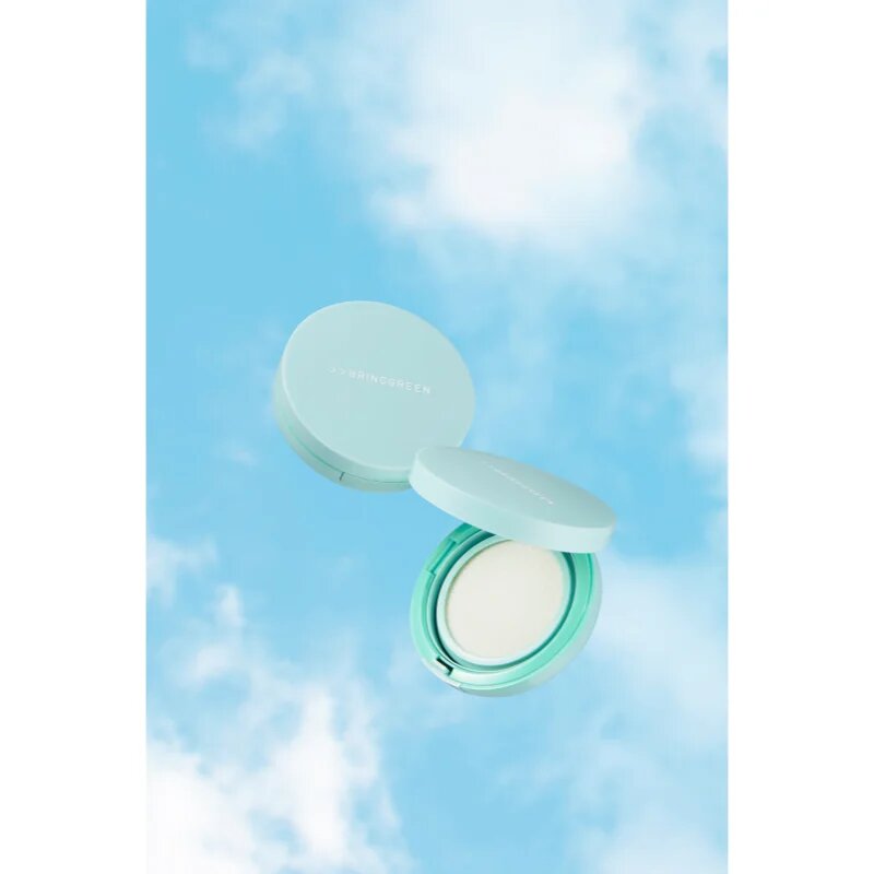 BRINGGREEN Tea Tree Cica Tone Up Sun Cushion лек защитен флуид с апликатор SPF 50+ 15 гр.