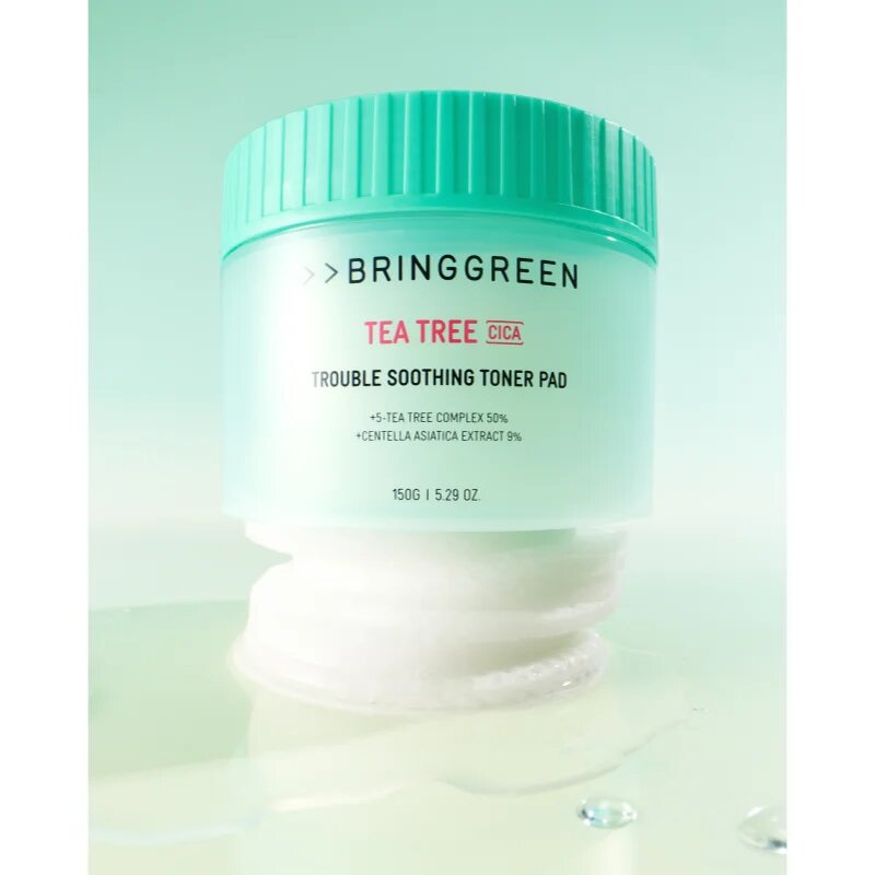 BRINGGREEN Tea Tree Cica Trouble Soothing Toner Pad тонизиращи възглавнички с успокояващ ефект 90 бр.