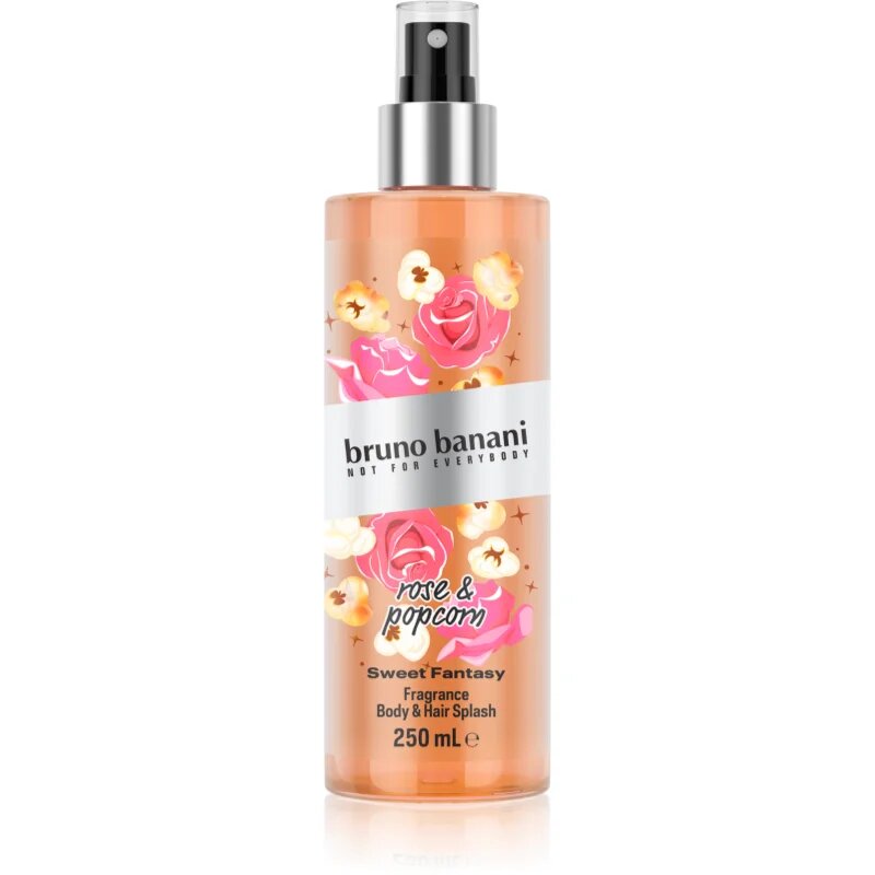 Bruno Banani Sweet Fantasy Rose & Popcorn парфюмиран спрей за тяло за тяло и коса за жени 250 мл.