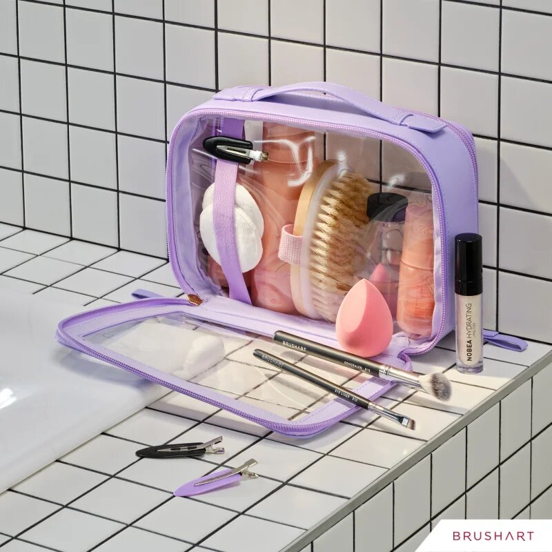 BrushArt Accessories Transparent make-up case козметично куфарче Lilac 1 бр.