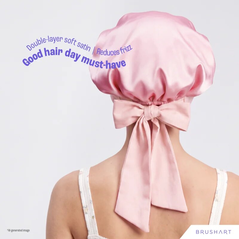 BrushArt Hair Adjustable Satin Bonnet тюрбан За коса Candy Pink 1 бр.
