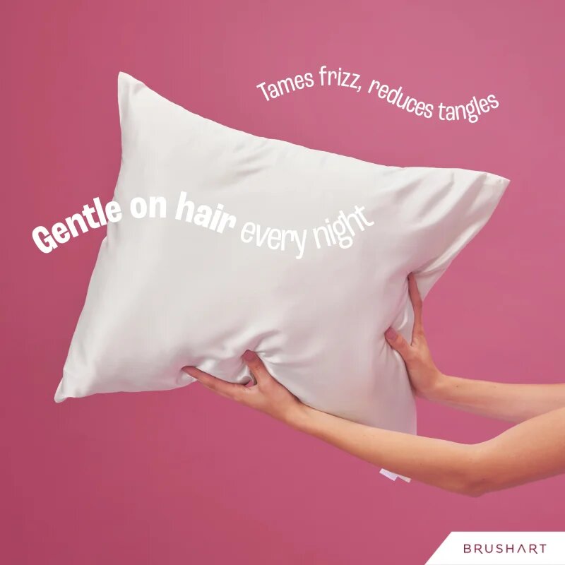 BrushArt Hair Satin pillowcase калъфка за възглавница сатен Candy Pink 50x60 см
