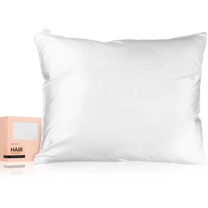BrushArt Hair Satin pillowcase калъфка за възглавница сатен White 50x60 см