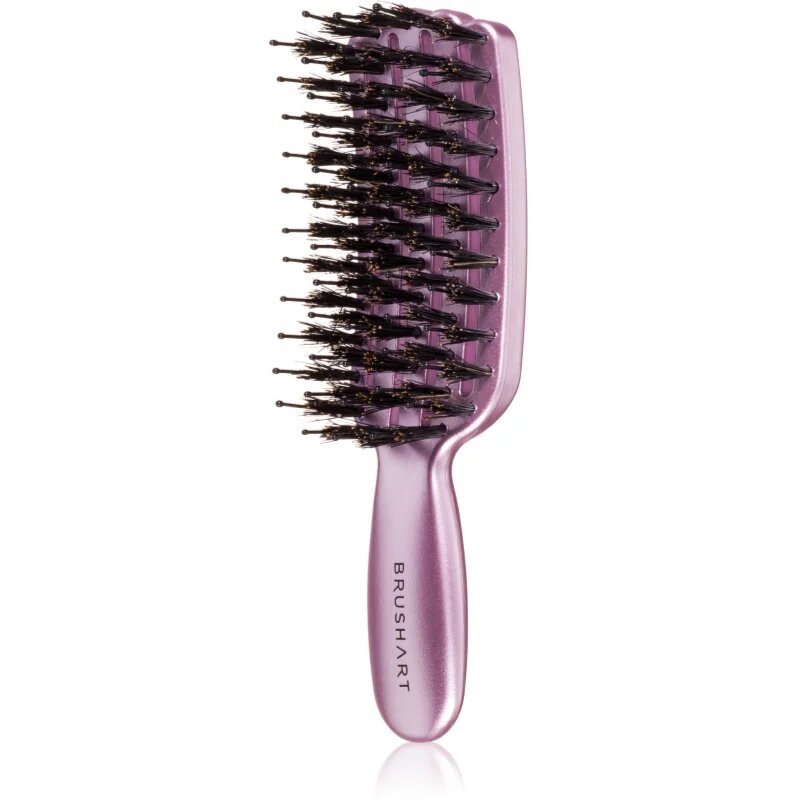 BrushArt Hair Vent blowdry hairbrush with boar bristles Четка за коса с влакна от найлон и глиган Mini 1 бр.