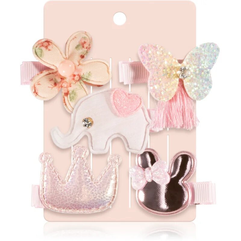 BrushArt KIDS Elephant hair clip set фиби за коса Elephant 5 бр.