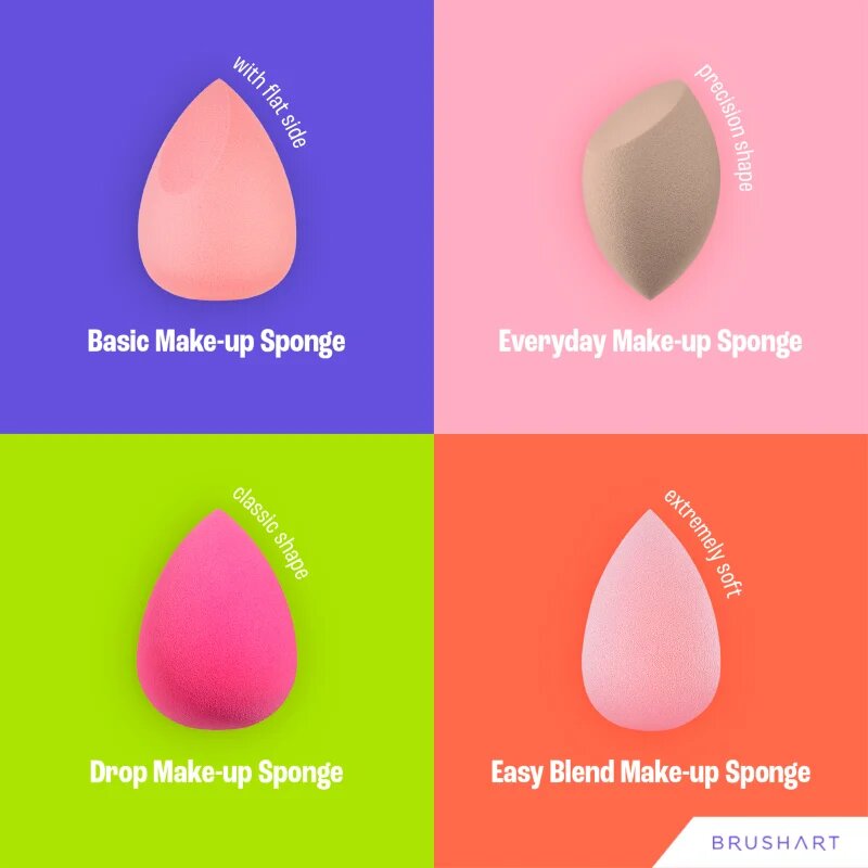 BrushArt Make-up Sponge Easy Blend гъба за фон дьо тен 1 бр.