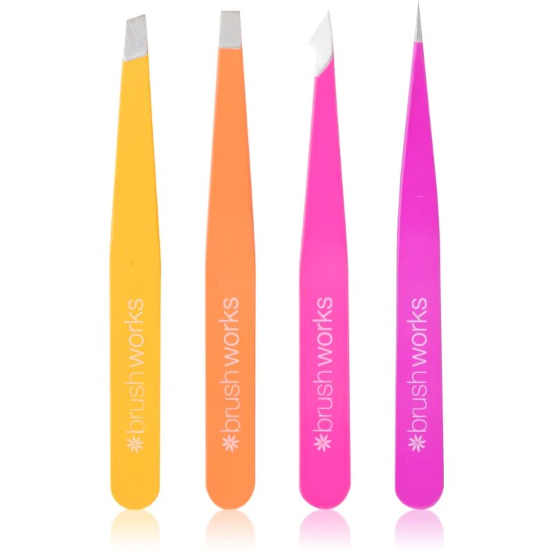 Brushworks Combination Tweezer Set комплект пинсети за вежди тип Brights 4 бр.