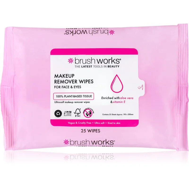 Brushworks Makeup Remover Wipes кърпички за почистване на грим 25 бр.