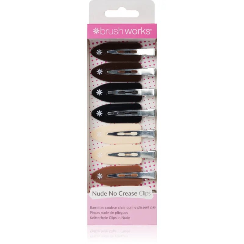 Brushworks No Crease Clips фиби за коса Nude