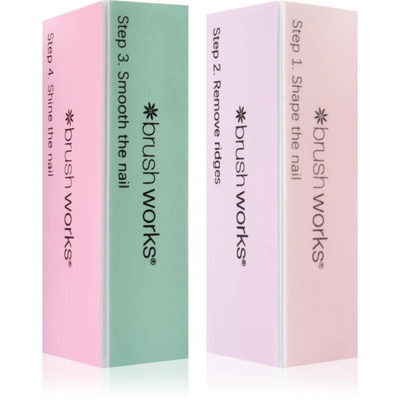 Brushworks Pastel Buffing Blocks четиристранен полиращ блок за нокти