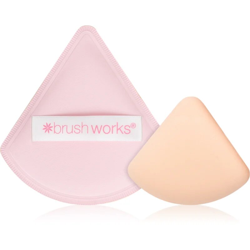 Brushworks Triangular Powder Puff Duo апликатор с пяна за фон дьо тен