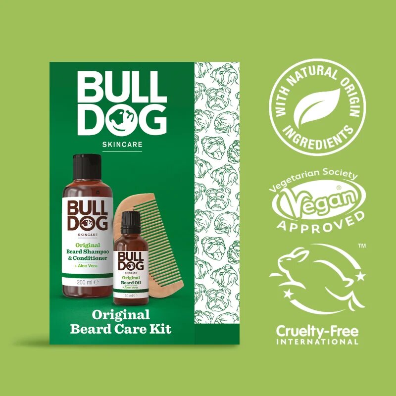 Bulldog Original Beard Care Kit подаръчен комплект за мъже Peach Wood 104 cm