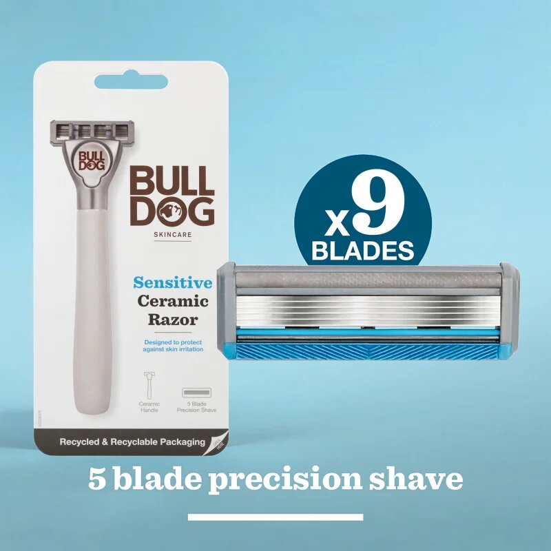 Bulldog Sensitive Ceramic Razor самобръсначка + резервни остриета 9 бр