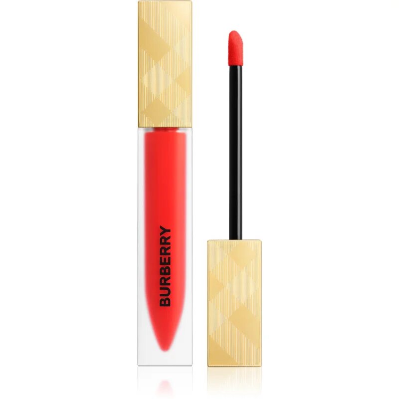 Burberry Kisses Liquid Matte матиращо течно червило цвят Tang Red 108 6 ML 6 мл.