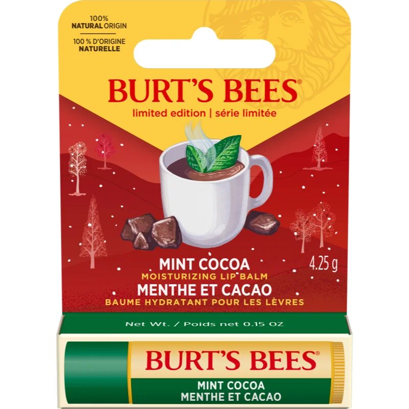 Burt’s Bees Festive хидратиращ балсам за устни вкус Mint Cocoa 4.25 гр.