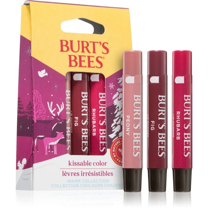 Burt’s Bees Festive Kissable Color комплект гланц за устни