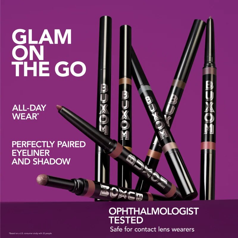 Buxom FLIP SIDE DUAL-ENDED EYELINER & SHADOW кремообразни сенки за очи и очна линия с молив цвят Burgundy Bestie 0.78 гр.