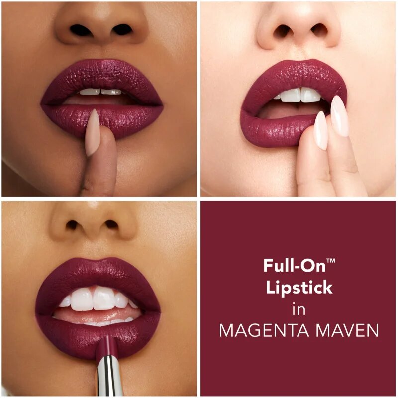 Buxom FULL-ON™ PLUMPING SATIN LIPSTICK крем-червило с увеличаващ ефект цвят Magenta Maven 2.5 мл.